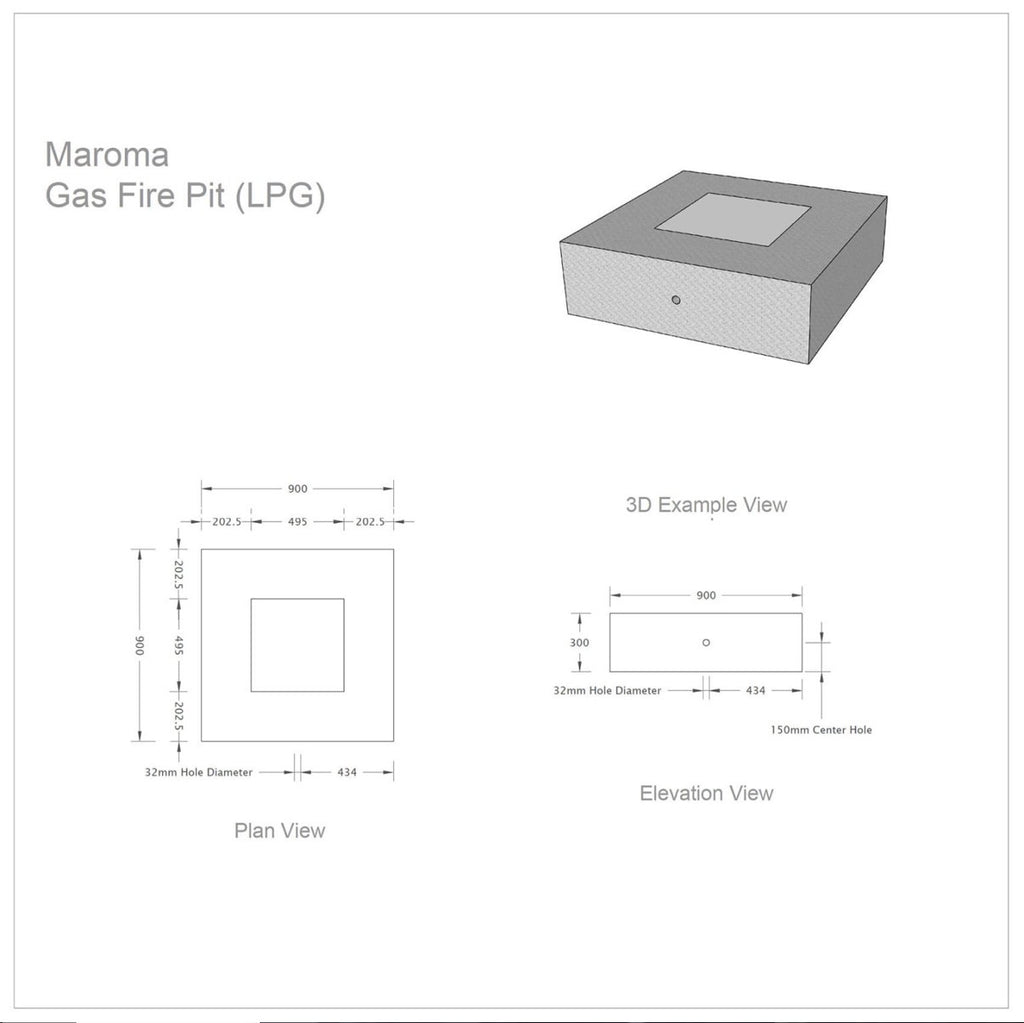 Maroma Gas Fire Pit White