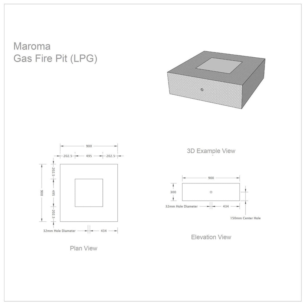 Maroma Gas Fire Pit Grey