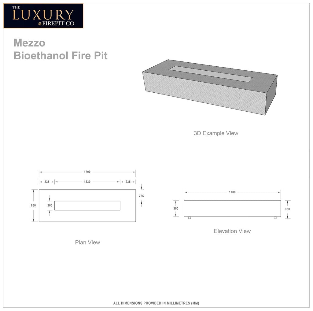 Mezzo Bioethanol Fire Pit White