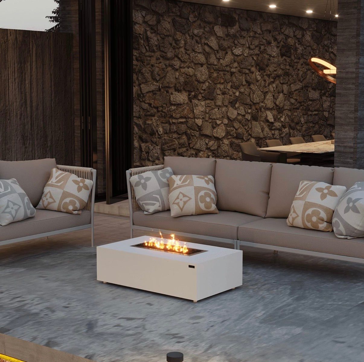 Mirage Gas Fire Pit White