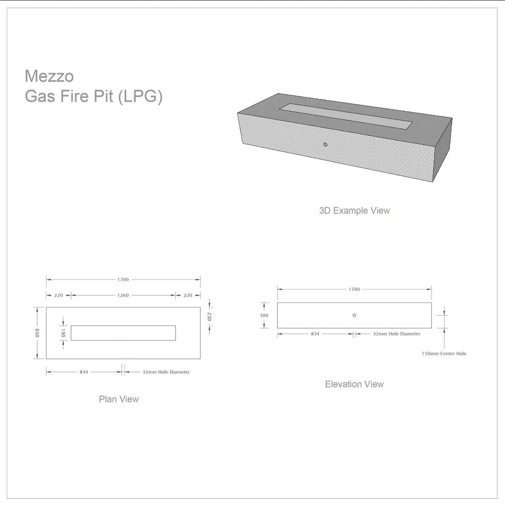 Mezzo Gas Fire Pit Grey