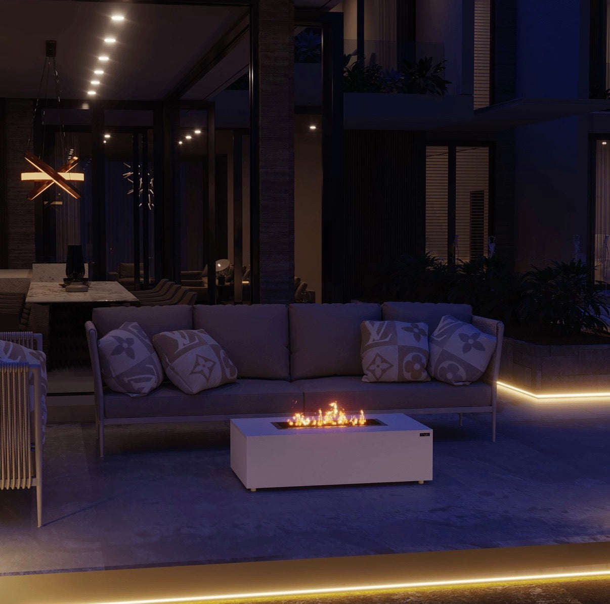 Mirage Gas Fire Pit White