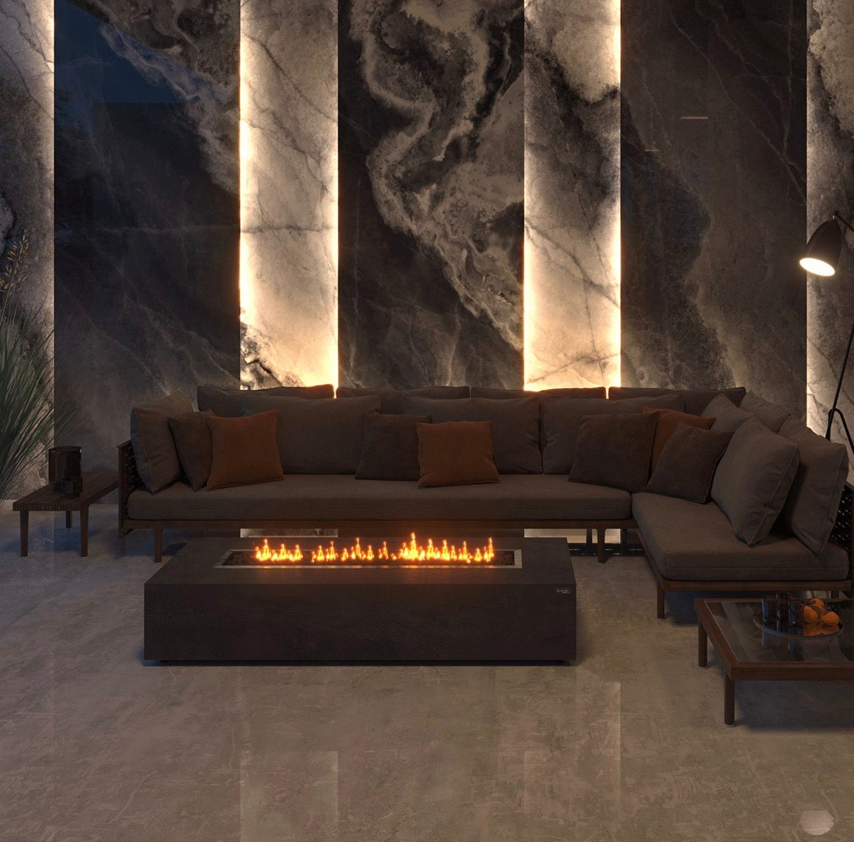 Mezzo Gas Fire Pit Grey