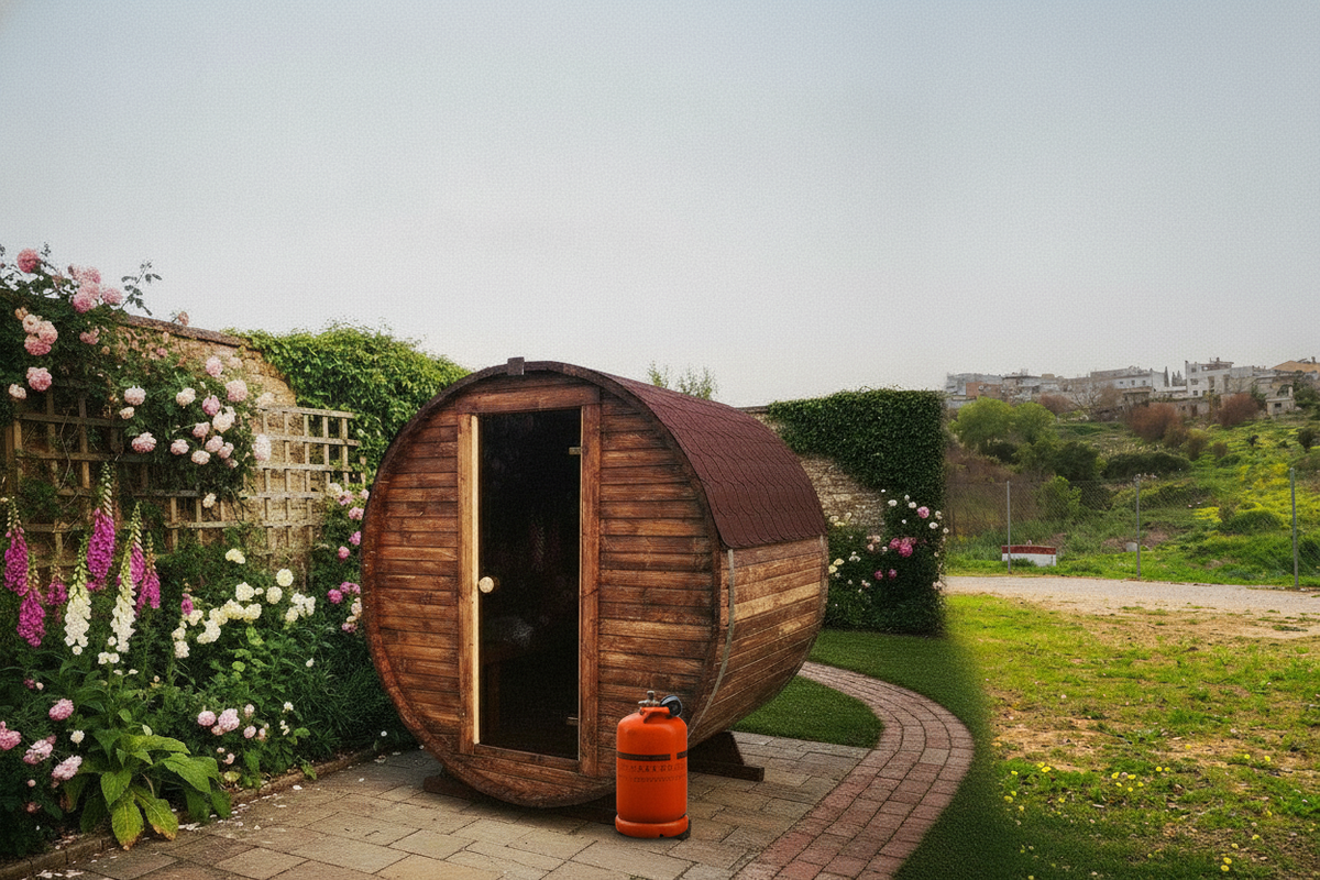 Steam & Oak Gas Barrel Sauna 1.8m (Electric Option)