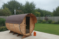 Steam & Oak Gas Barrel Sauna 3m Canopy + Anteroom (Electric or Wood-Fired)