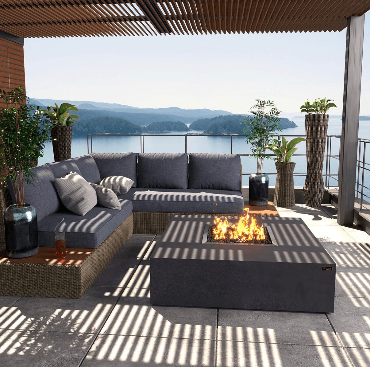 Monte Gas Fire Pit Grey