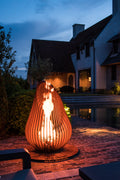 Glowbus Dewdrop Corten Steel Fire Bowl | Luxury Outdoor Fire Pit | Size XL