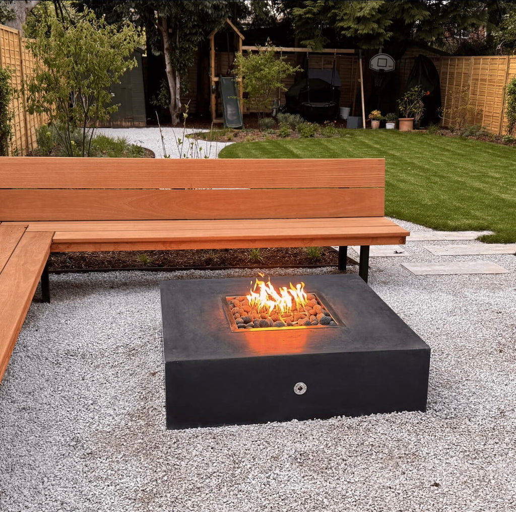 Monte Gas Fire Pit Grey | Modern Fire Pit