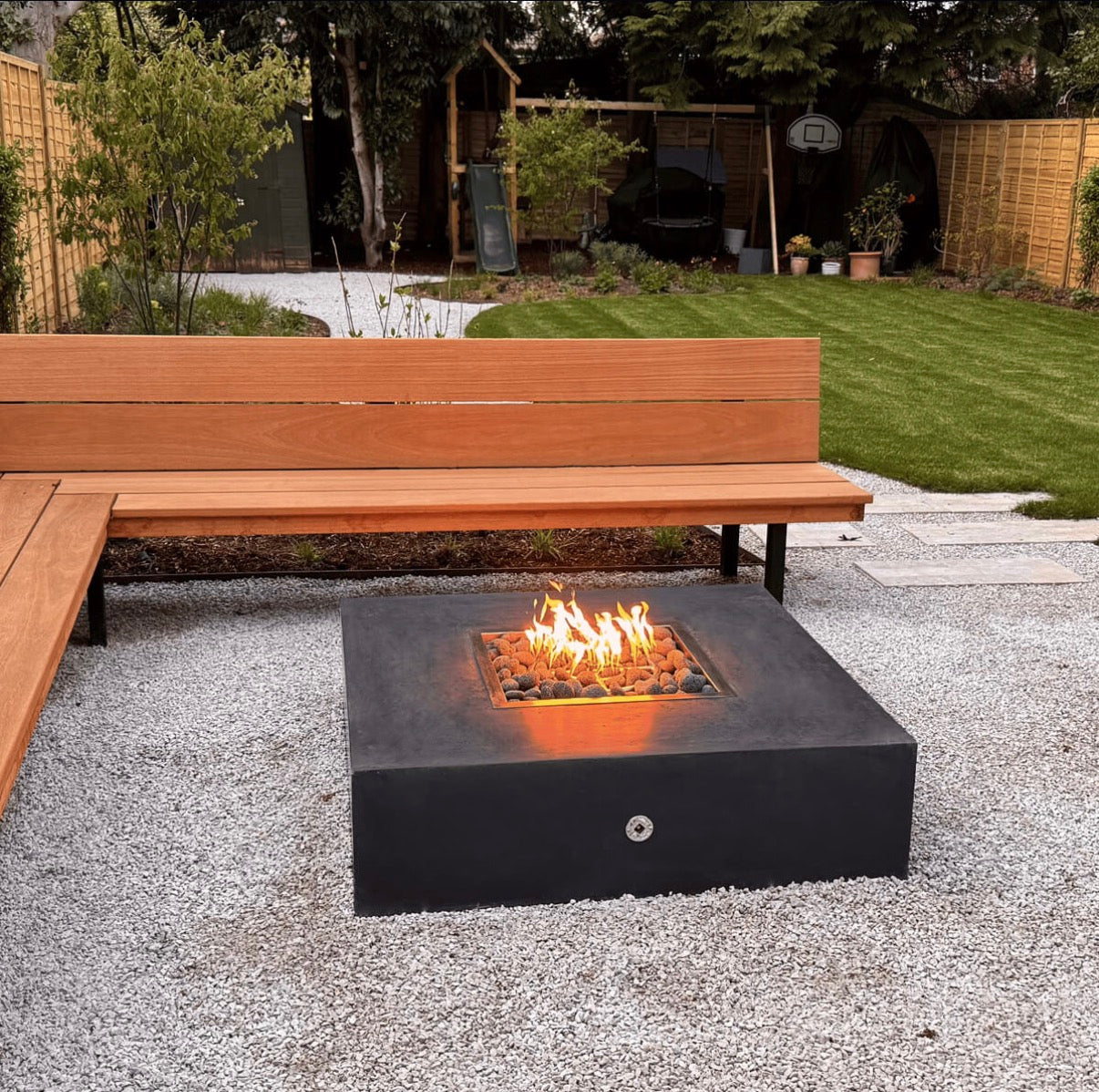 Monte Gas Fire Pit Grey | Modern Fire Pit