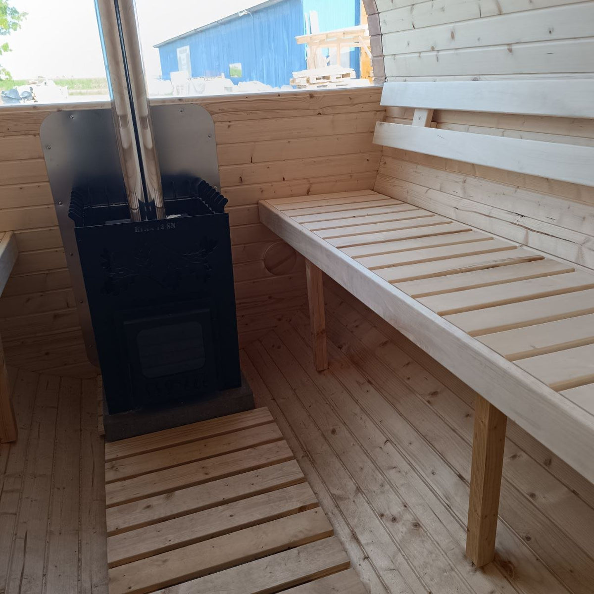 Steam & Oak Gas Barrel Sauna 3m Canopy + Anteroom (Electric or Wood-Fired)