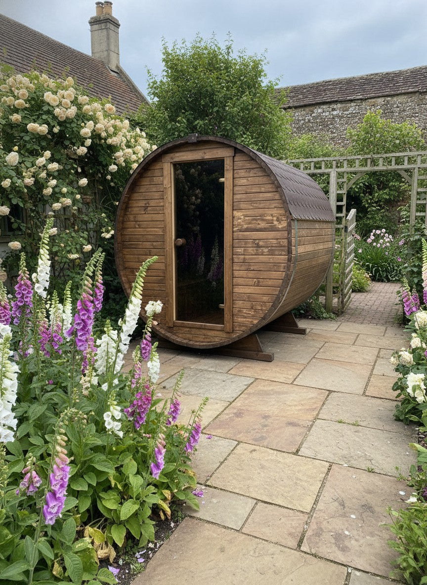 Steam & Oak Gas Barrel Sauna 1.8m (Electric Option)