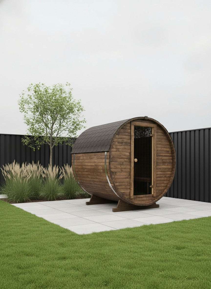 Steam & Oak Gas Barrel Sauna 1.8m (Electric Option)
