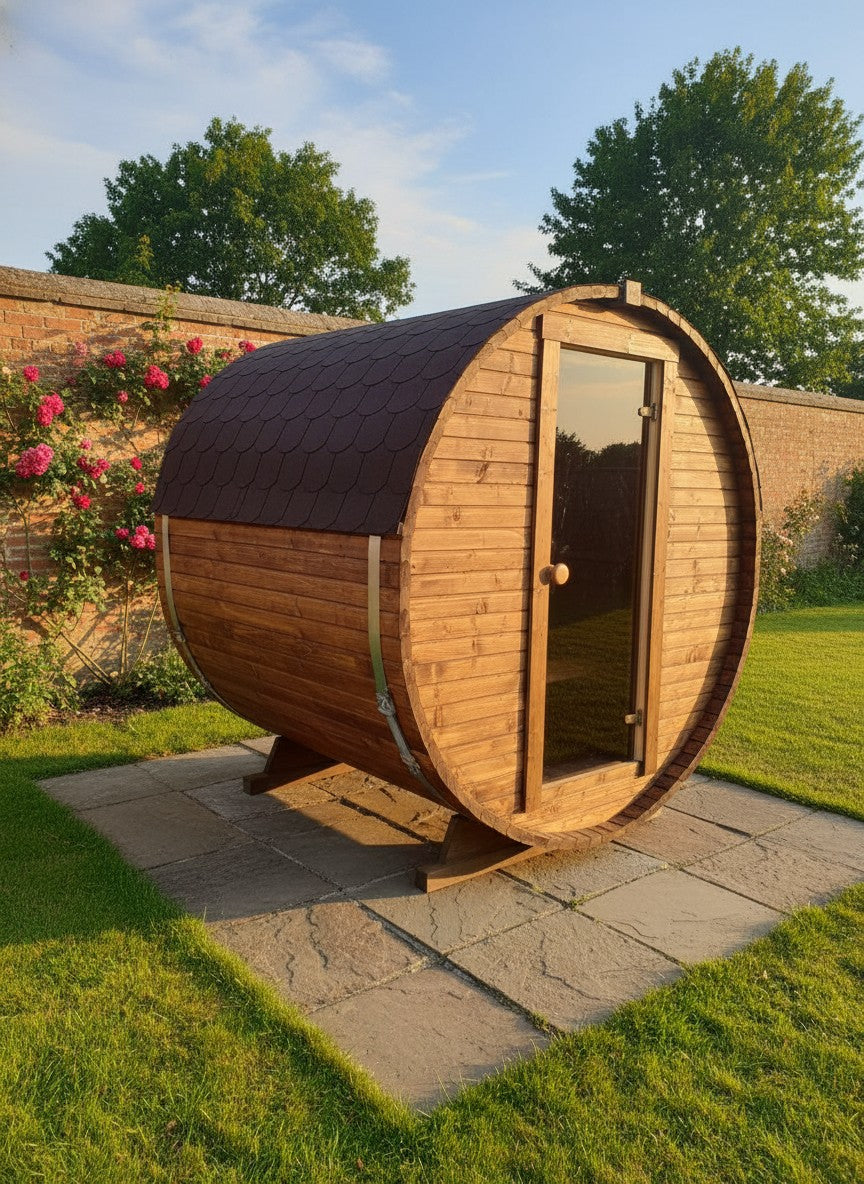 Steam & Oak Gas Barrel Sauna 1.8m (Electric Option)