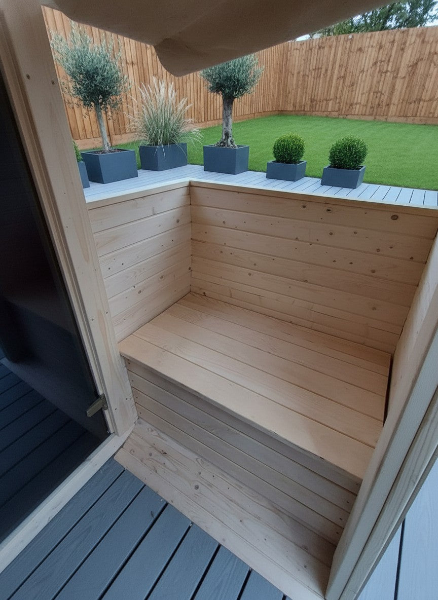 Steam & Oak Gas Barrel Sauna 3m with Anteroom (Electric or Wood-Fired)