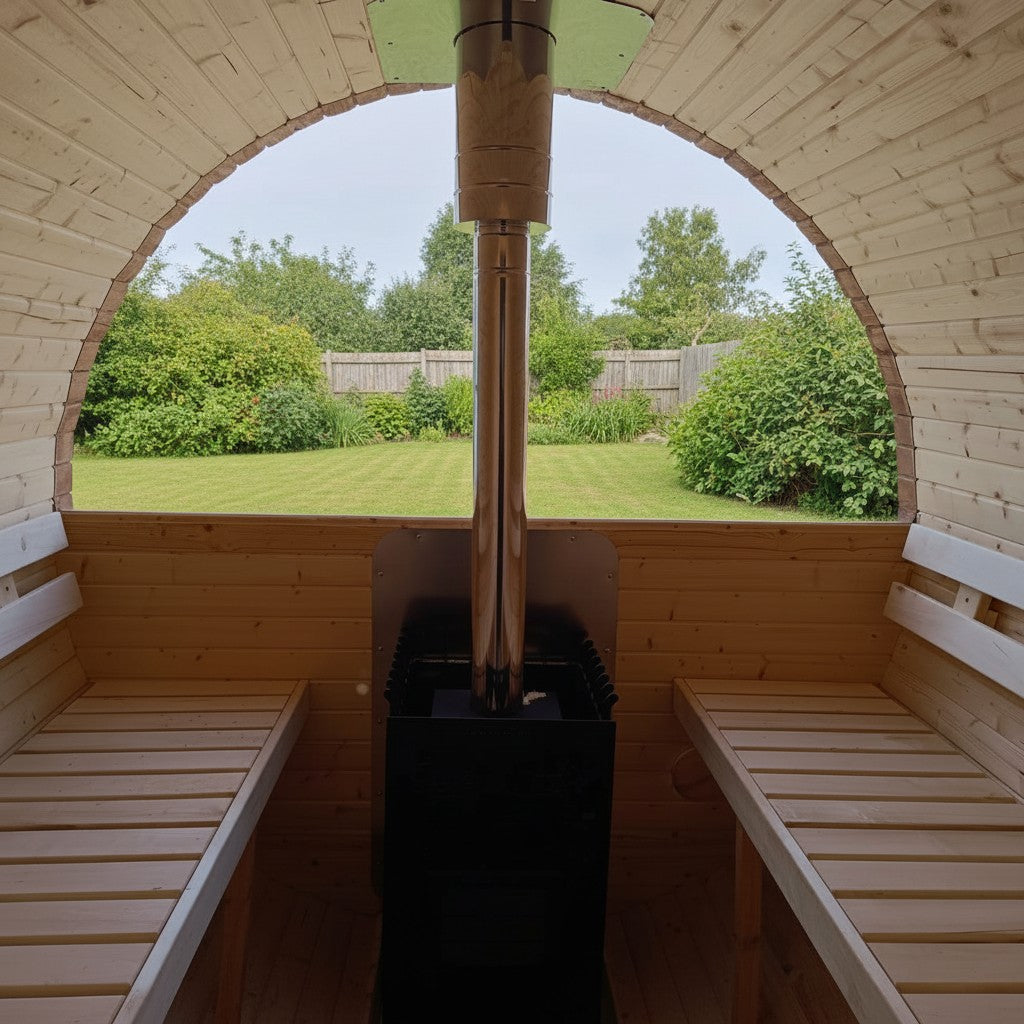 Steam & Oak Gas Barrel Sauna 3m with Anteroom (Electric or Wood-Fired)