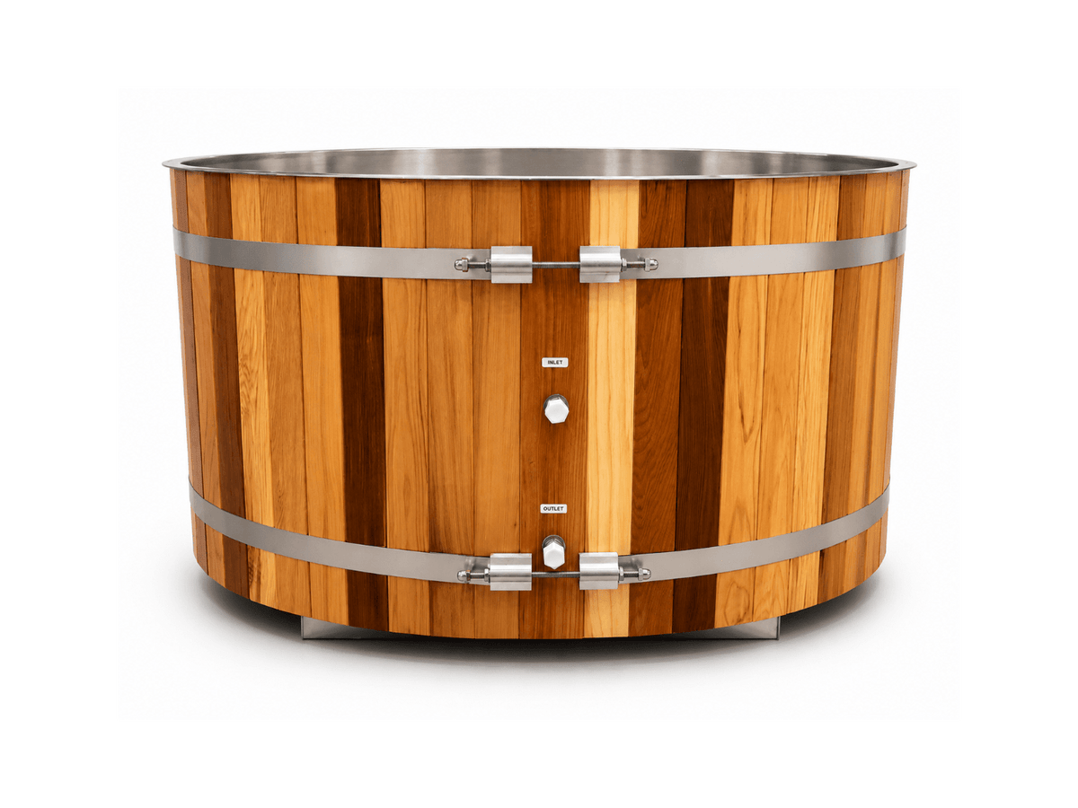 KOVE Oval Cedar Ice Bath – Reclined Cold Plunge