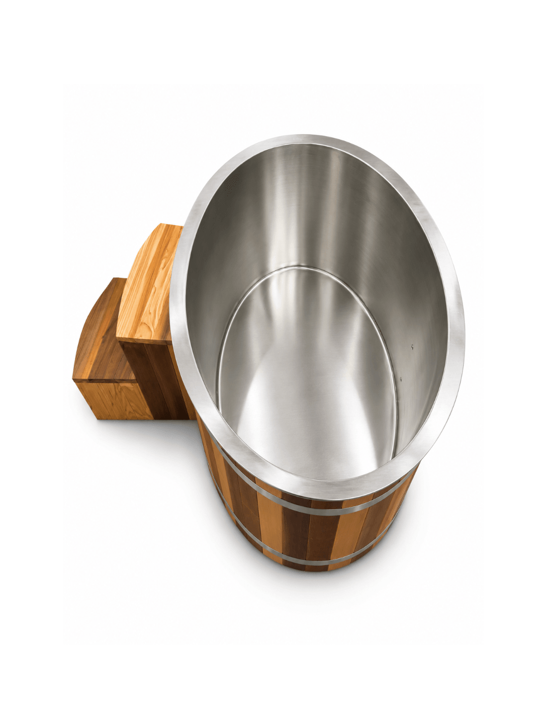 KOVE Oval Cedar Ice Bath – Reclined Cold Plunge