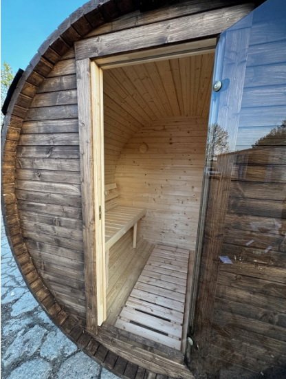 Steam & Oak Gas Barrel Sauna 1.8m (Electric Option)