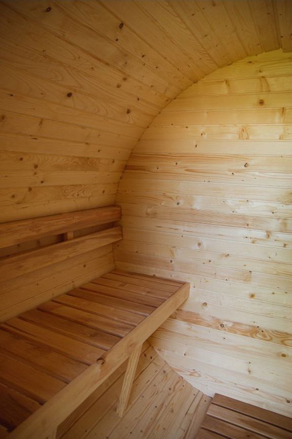 Steam & Oak Gas Barrel Sauna 2.4m with Porch (Electric or Wood-Fired)