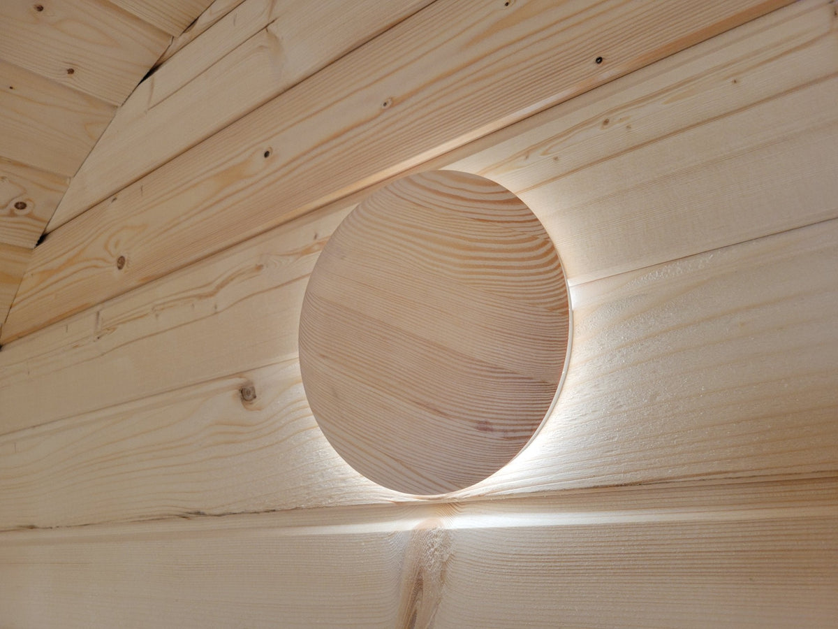 Steam & Oak Gas Barrel Sauna 3m Canopy + Anteroom (Electric or Wood-Fired)