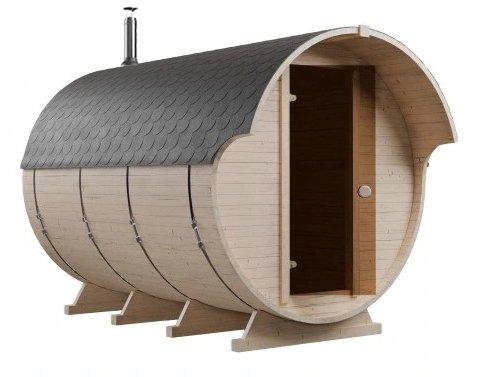 Steam & Oak Gas Barrel Sauna 3m Canopy + Anteroom (Electric or Wood-Fired)