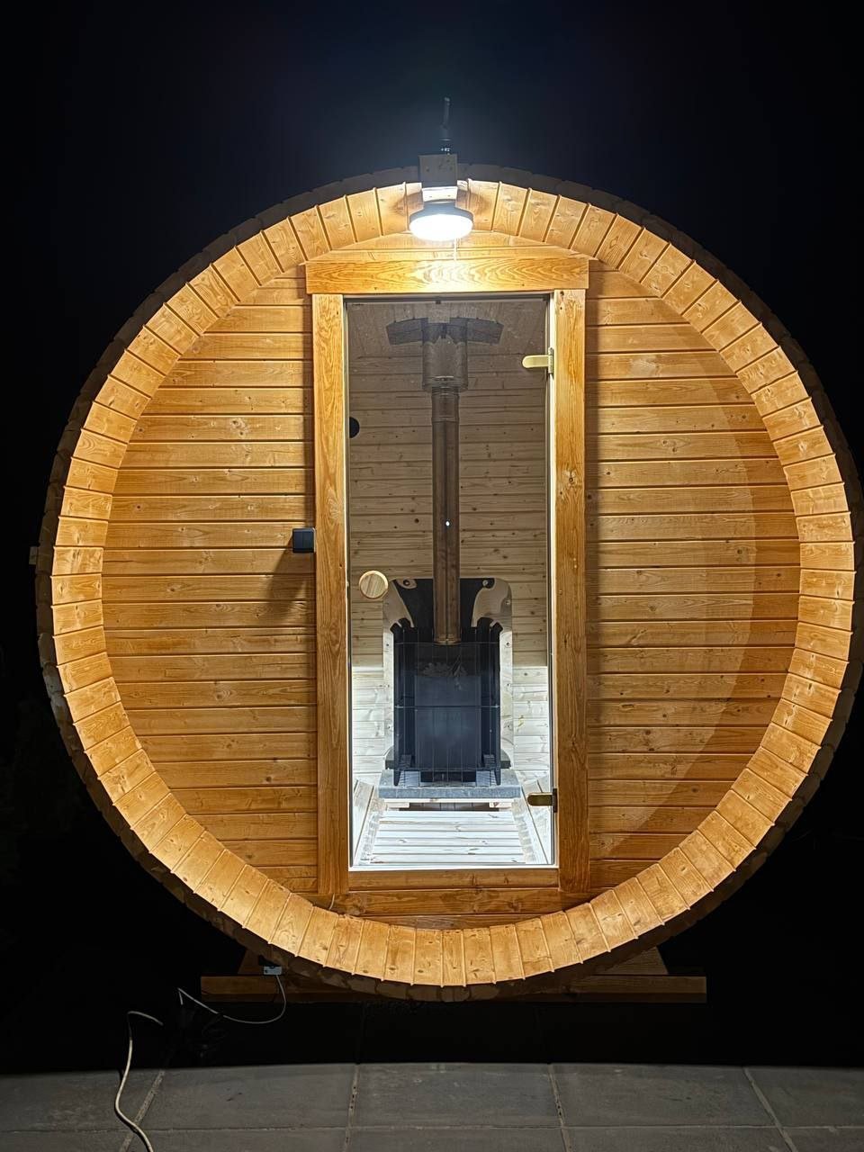 Steam & Oak Gas Barrel Sauna 3m Canopy + Anteroom (Electric or Wood-Fired)