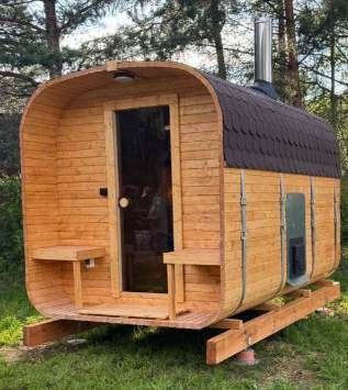 Steam & Oak Gas Cube Sauna 3.4m Premium L-Bench (Electric or Wood-Fired)