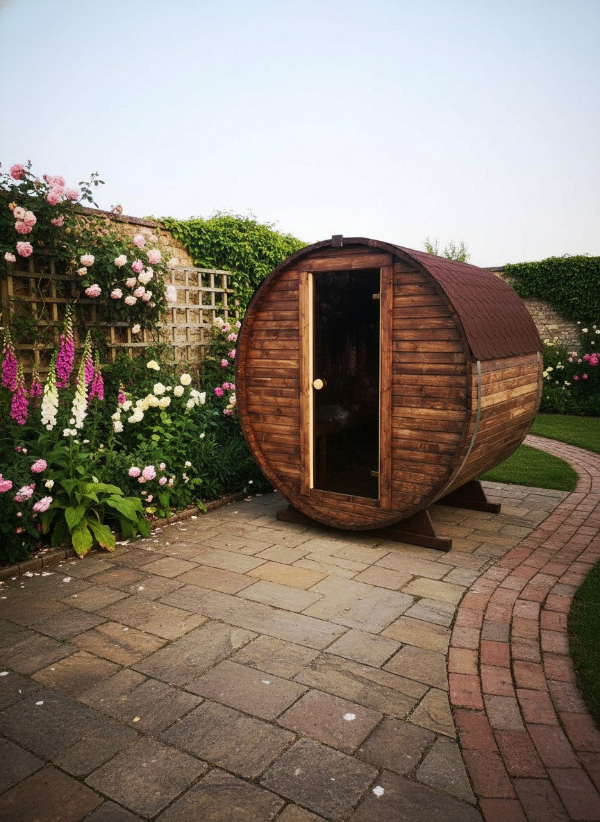Steam & Oak Gas Barrel Sauna 1.8m (Electric Option)