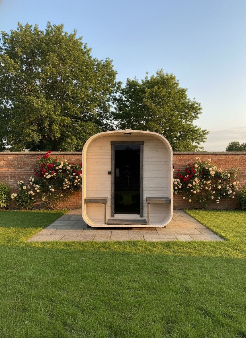 Steam & Oak Gas Cube Sauna 2.4m Double-Shelf (Electric or Wood-Fired)